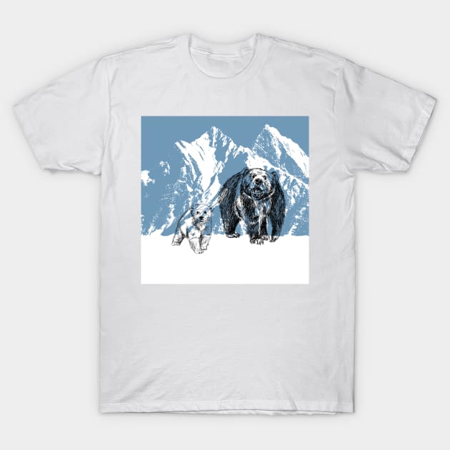 Bears family print T-Shirt by rachelsfinelines